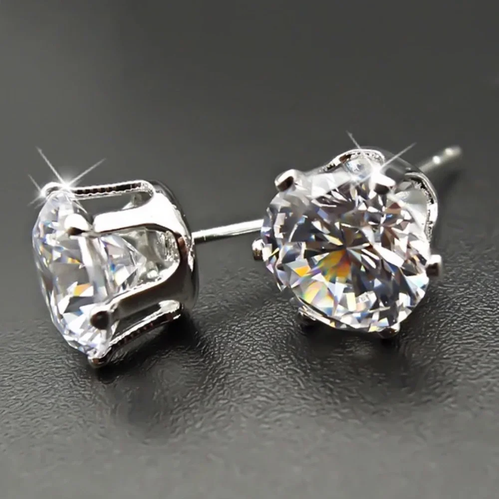 NEW 2CT 925 STERLING SILVER DIAMOND EARRINGS, WONDERFUL EARRINGS, WOW EARRINGS - Picture 5 of 5